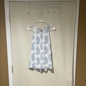 New Without Tags LOFT White and Blue Patterned Tank Blouse Size Small